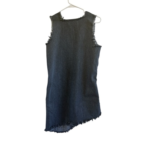 Marques'‎ AlmeidaScoop Neck Knee-Length Dress Size Small Denim Frayed - Picture 2 of 6